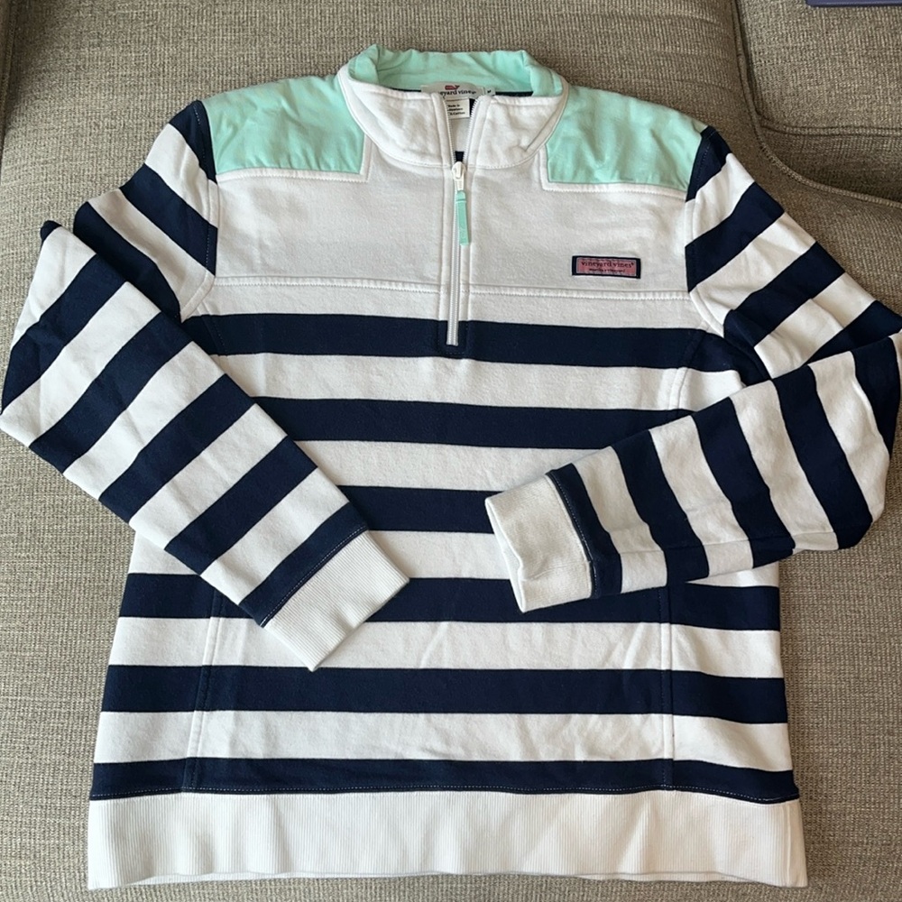 Vineyard Vines navy/white stripe, light green Shep Shirt
